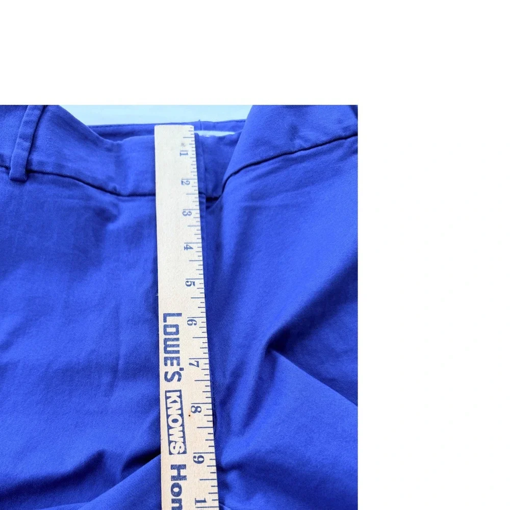 LOFT Blue Chino Shorts Size 6‎ Cotton Stretch Flat Front Casual Summer